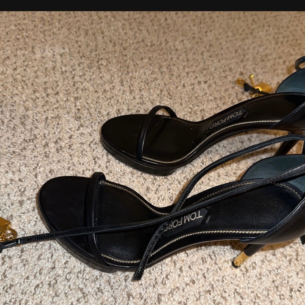 Tom Ford Black and Gold High Heel Sandals - Picture 5 of 5